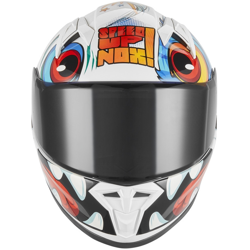 Kinder integraal motorhelm NOX N731 Scrappy wit-multicolor