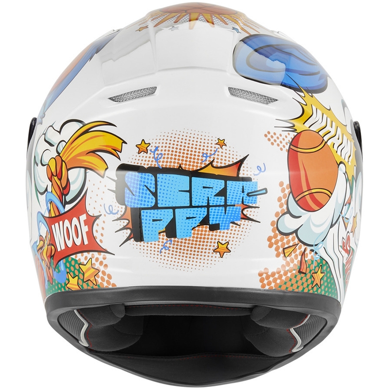 Kinder integraal motorhelm NOX N731 Scrappy wit-multicolor