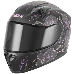 Kinder integraal motorhelm NOX N731 Spring mat zwart-roze