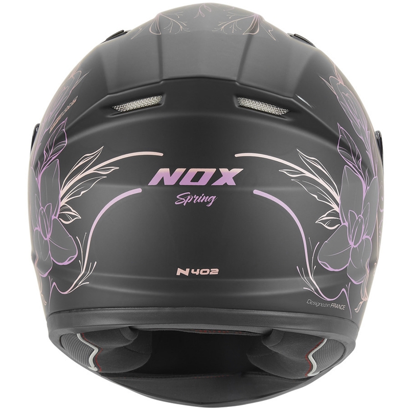 Kinder integraal motorhelm NOX N731 Spring mat zwart-roze