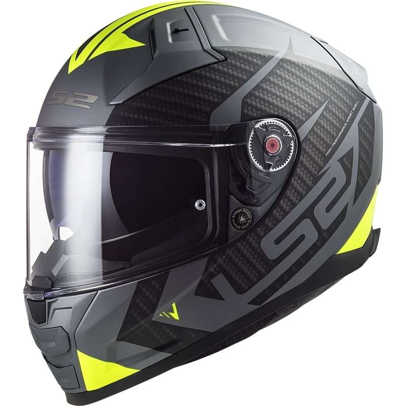 Integraal motorhelm LS2 FF811 Vector II Splitter titanium-fluo geel - II. kwaliteit