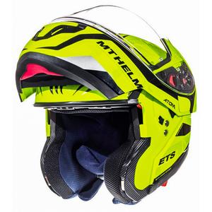 Flip-up motorhelm MT Atom Divergence fluo geel aanbieding - II. kwaliteit