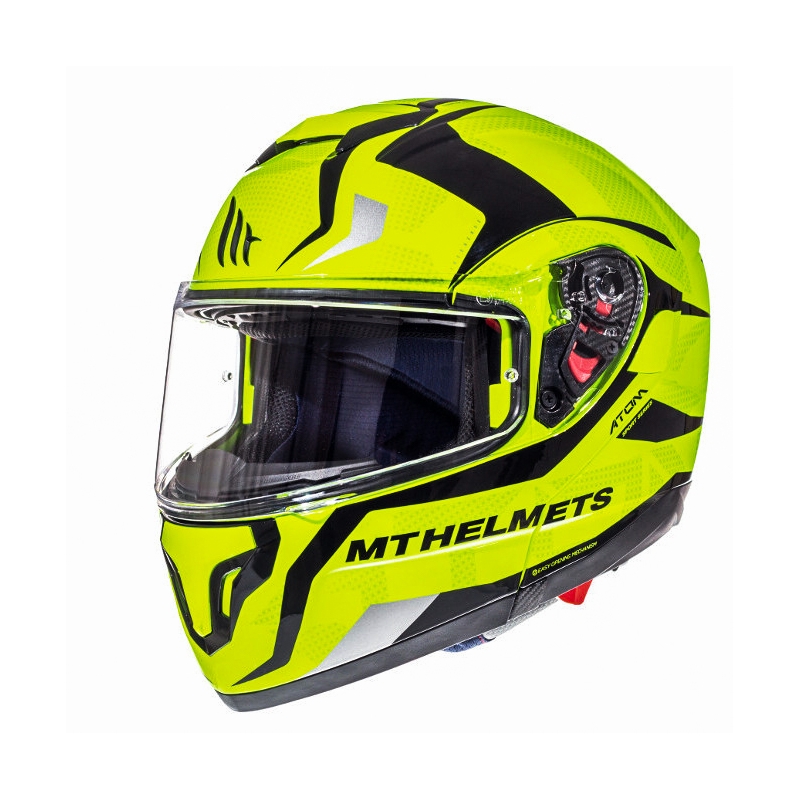 Flip-up motorhelm MT Atom Divergence fluo geel aanbieding - II. kwaliteit