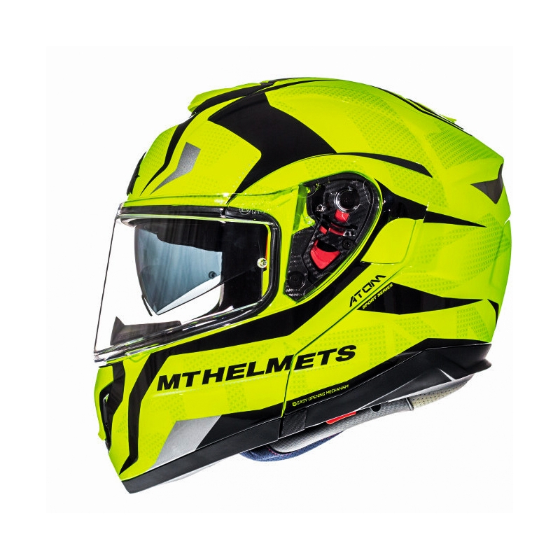 Flip-up motorhelm MT Atom Divergence fluo geel aanbieding - II. kwaliteit
