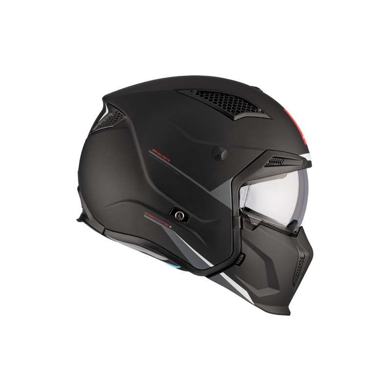 Open helm met masker MT Streetfighter SV S Solid A1 zwart mat met iridium vizier - II. kwaliteit