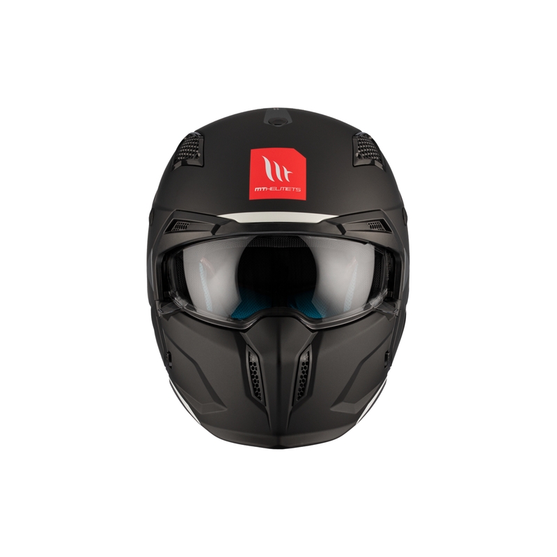Open helm met masker MT Streetfighter SV S Solid A1 zwart mat met iridium vizier - II. kwaliteit