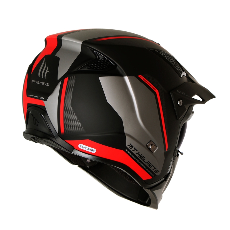 Open helm met masker MT Streetfighter SV S TWIN C5 zwart-rood met iridium vizier - II. kwaliteit