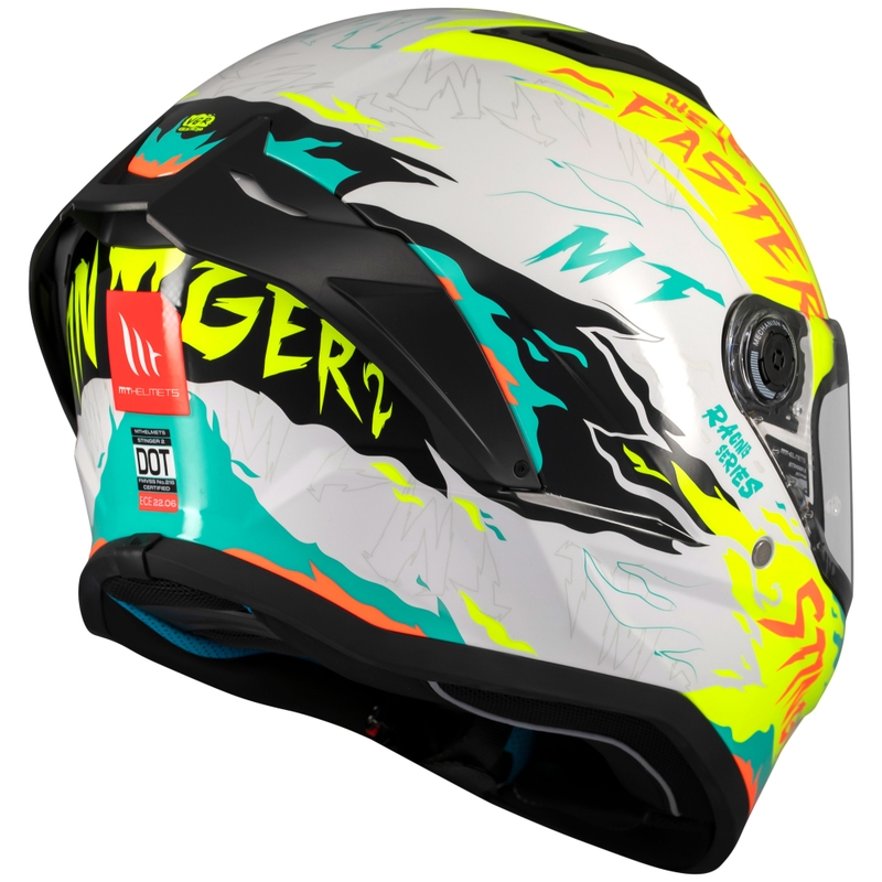 Integraal motorhelm MT Stinger 2 Ardent wit-geel - II. kwaliteit