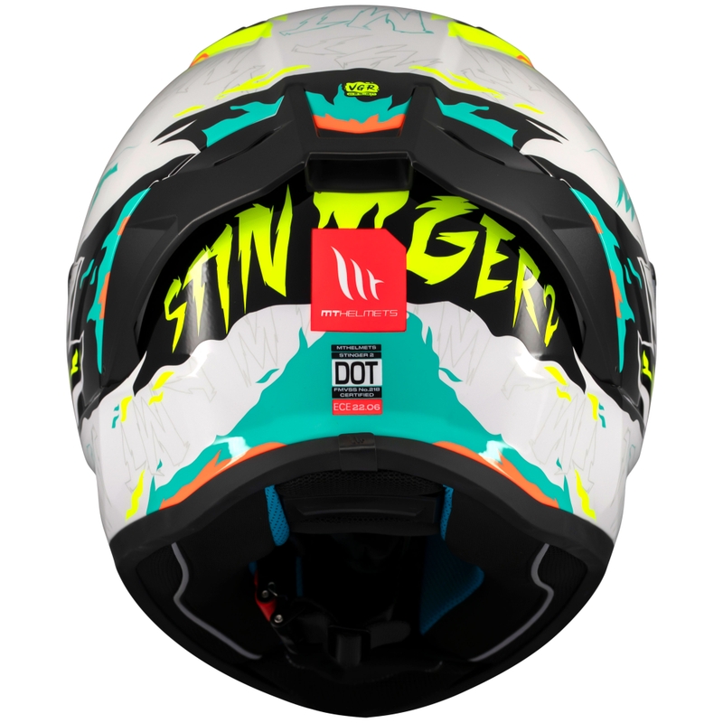 Integraal motorhelm MT Stinger 2 Ardent wit-geel - II. kwaliteit