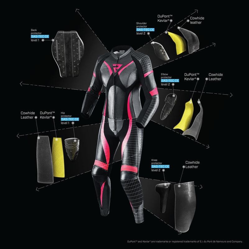 Dames motorbroek Rebelhorn Rebel wit-rood-zwart - II. kwaliteit
