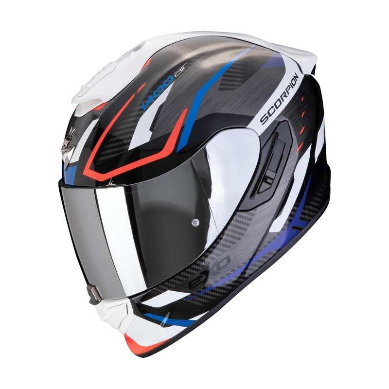 Scorpion EXO-1400 EVO II AIR ACCORD integraal motorhelm zwart-blauw-wit aanbieding - 2e kwaliteit uitverkoop - II. kwaliteit