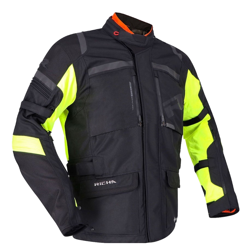 RICHA Brutus GTX motorjack zwart-fluo geel uitverkoop - 2e kwaliteit - II. kwaliteit