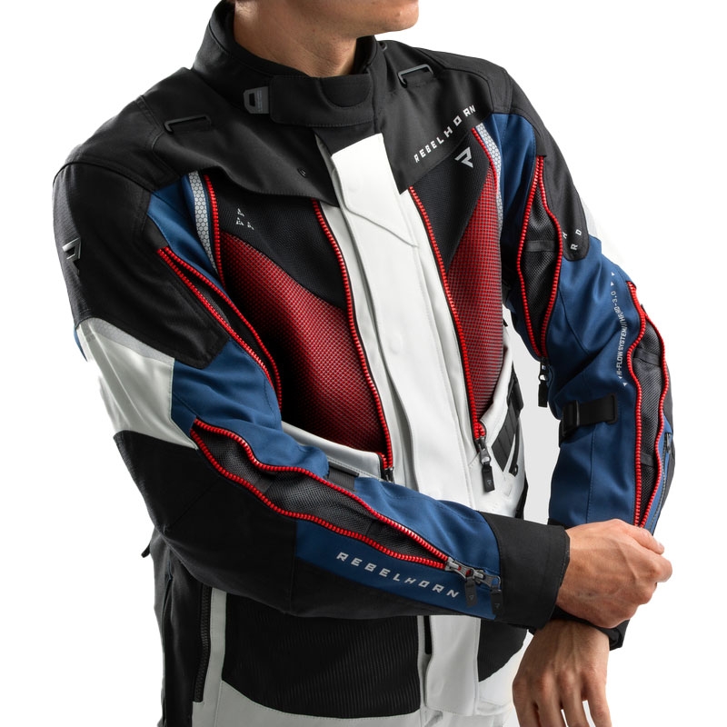 Motorjas Rebelhorn Hardy 3.0 blauwgrijsrood - II. kwaliteit