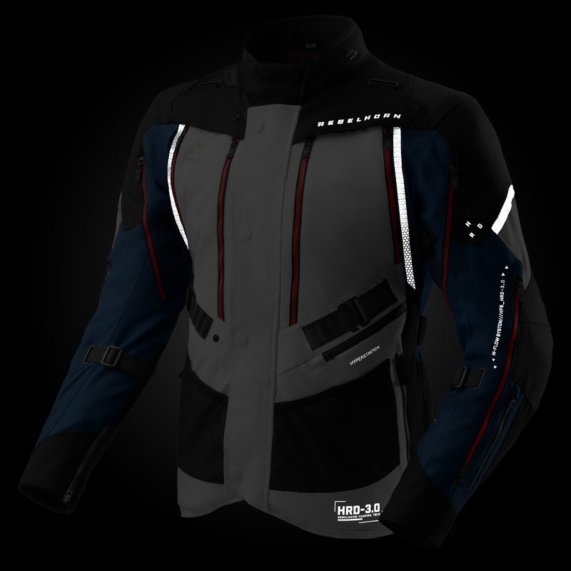 Motorjas Rebelhorn Hardy 3.0 blauwgrijsrood - II. kwaliteit
