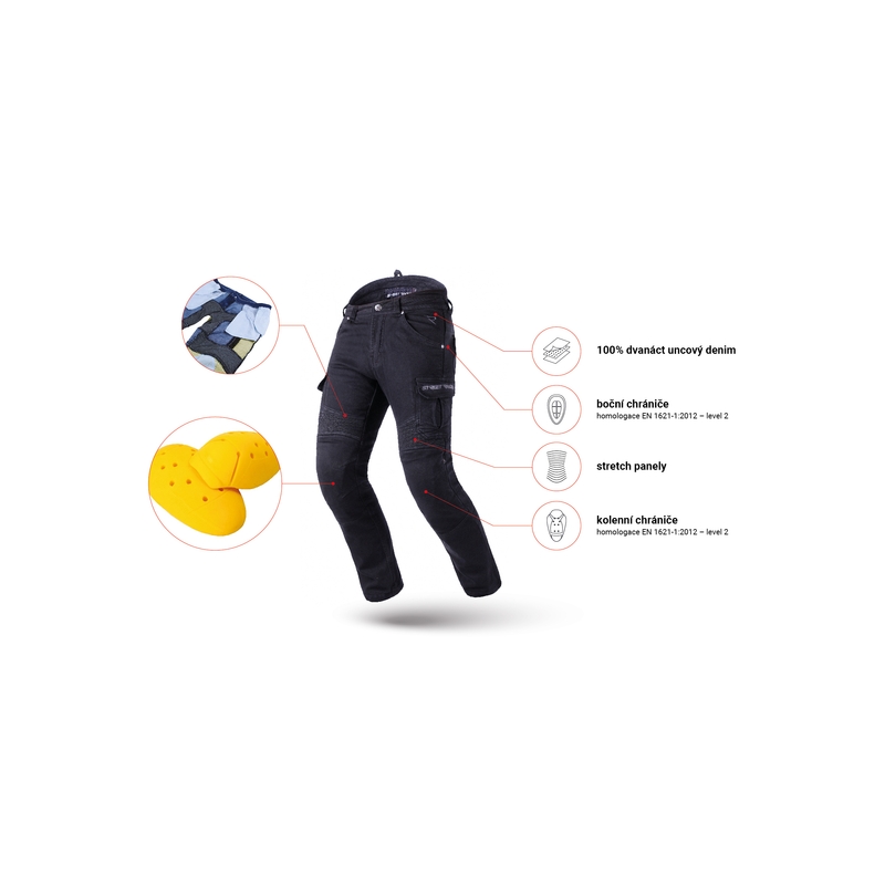 Street Racer Cargo CE motorjeans zwart 2 - 2e kwaliteit - II. kwaliteit