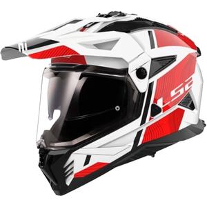 Enduro motorhelm LS2 MX702 PIONEER II HILL wit-rood