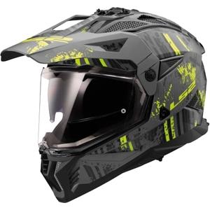 Enduro motorhelm LS2 MX702 PIONEER II CRAZY zwart-fluo geel