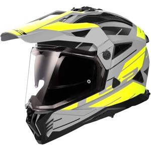 Enduro motorhelm LS2 MX702 PIONEER II NAMIB grijs-fluo geel