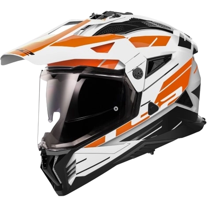 Enduro motorhelm LS2 MX702 PIONEER II NAMIB wit-oranje