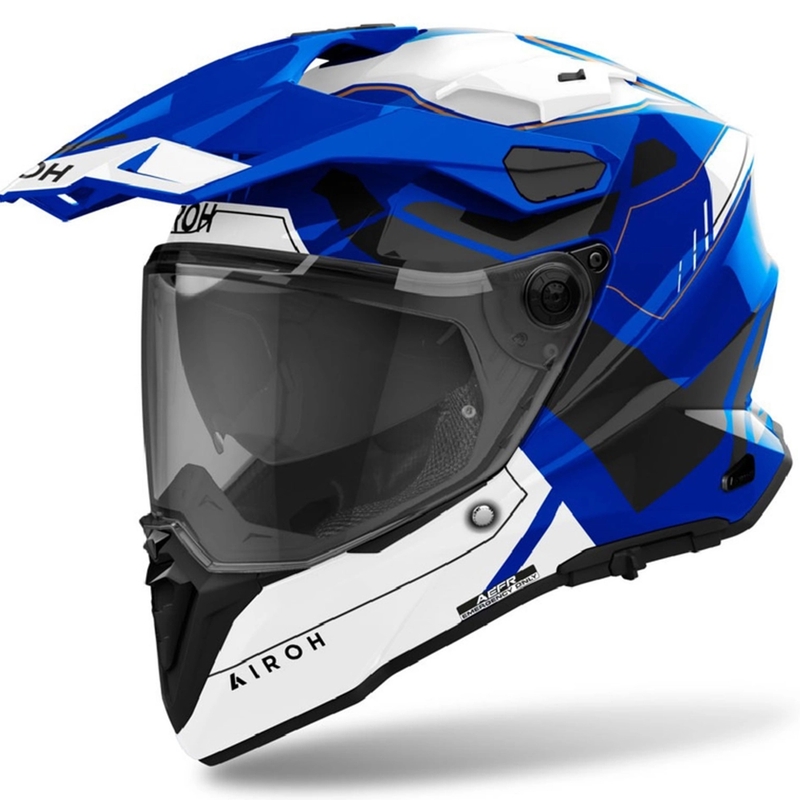 Endurohelm Airoh Commander 2 Reveal glanzend blauw