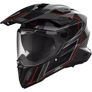 Enduro motorhelm Airoh Commander 2 Carbon Stijlvol zwart-rood