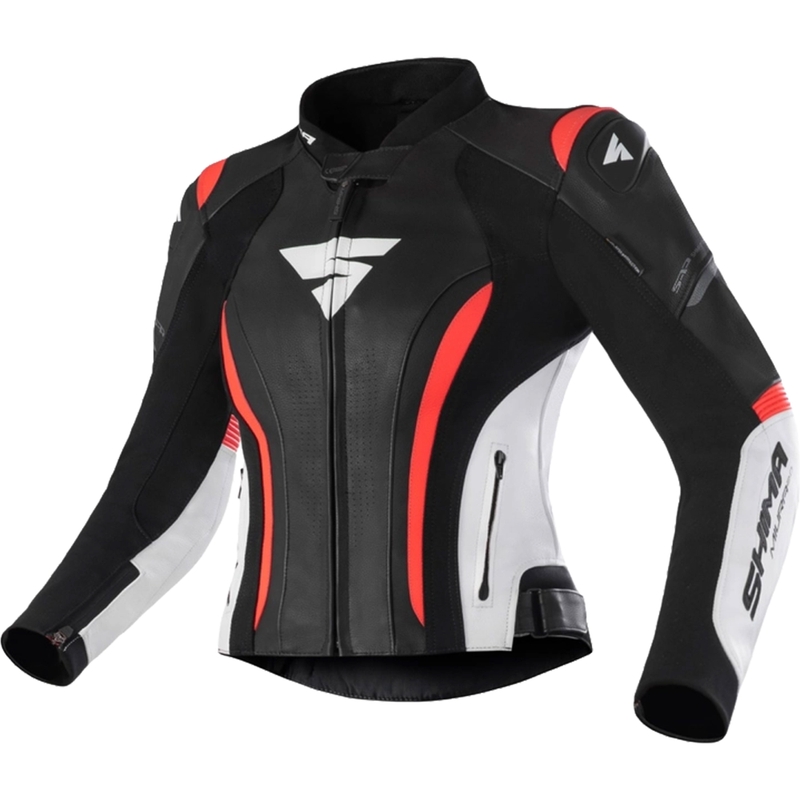 Dames Shima Miura 2.0 Zwart-Wit-Fluorrood Motorjack
