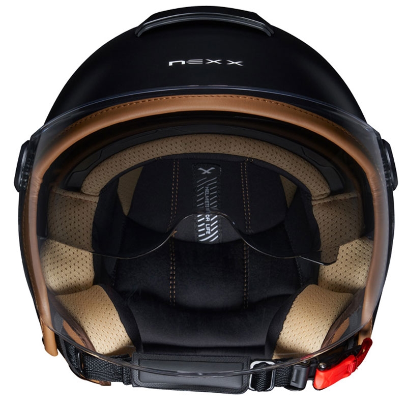 NEXX Y.10 Sunny Open Face Motorhelm Zwart - Klasse II - II. kwaliteit