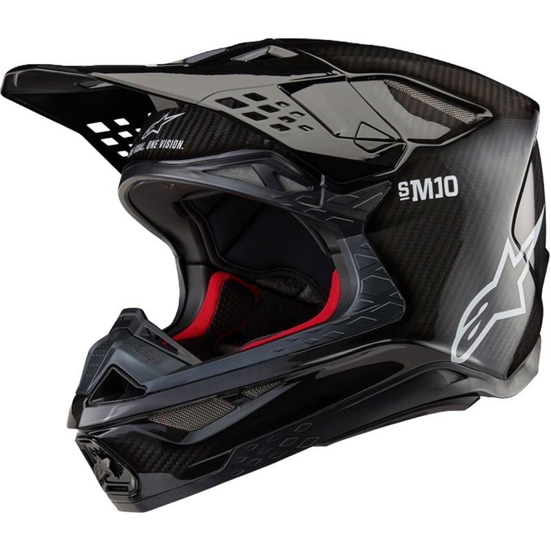 Alpinestars Supertech S-M10 Solid Gloss Carbon Motorcrosshelm