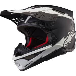 Alpinestars Supertech S-M10 Ampress motorcrosshelm mat zwart en wit