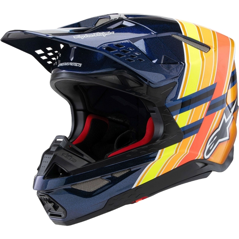 Alpinestars Supertech S-M10 motorcrosshelm TROY LEE DESIGNS parelblauw-fluor oranje-geel-rood