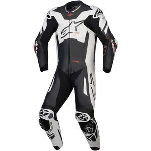 Alpinestars GP Plus V4 Sprint Eendelig Leren Pak, Tech-Air Compatibel Zwart-Wit-Rood Fluo