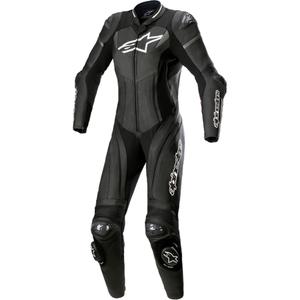 Alpinestars leren overall uit één stuk voor dames Alpinestars STELLA GP PLUS 2 zwart-wit-metallic grijs
