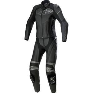 Alpinestars STELLA GP PLUS 2 tweedelig leren motorpak voor dames zwart en grijs metallic