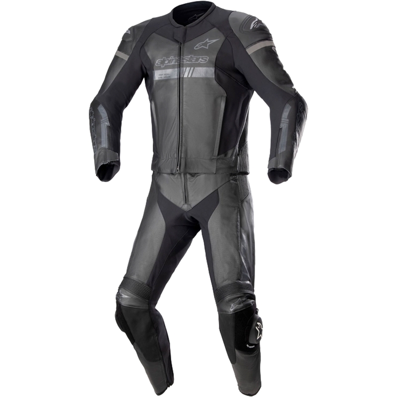 Alpinestars GP Force Chaser TECH-AIR 5 compatible zwart-zwart tweedelig leren motorpak