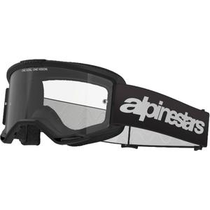 Alpinestars Vision 3 Wordmark motorcrossbril zwart met helder plexi