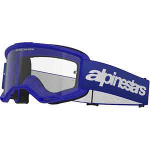 Alpinestars Vision 3 Wordmark motorcrossbril blauw met helder plexi