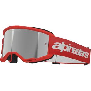 Alpinestars Vision 3 Wordmark motorcrossbril rood met zilveren radiale lens