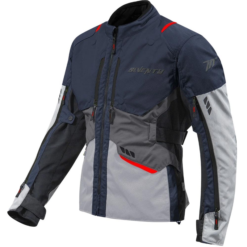Seventy Degrees SD-JT67 Tanami motorjas blauw-grijs-rood