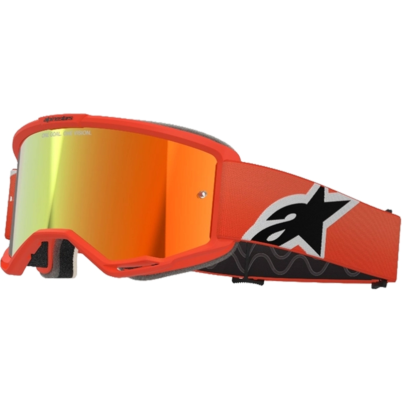 Alpinestars Vision 5 Corp Motorcrossbril oranje met gespiegelde rode lens