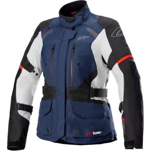 Alpinestars Stella Andes Drystar Dames Motorjack Donkerblauw-Zwart-Lichtgrijs-Rood