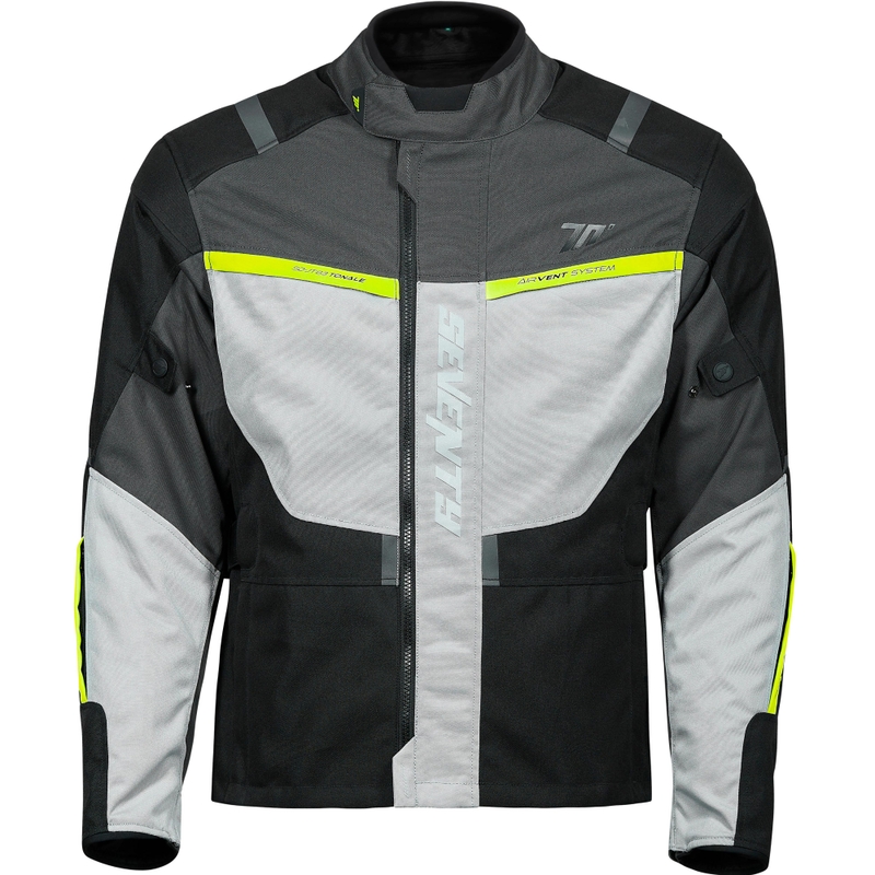 Dames motorjas Seventy Degrees SD-JT85 Tonale zwart-grijs-fluo geel