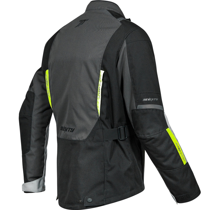 Dames motorjas Seventy Degrees SD-JT85 Tonale zwart-grijs-fluo geel