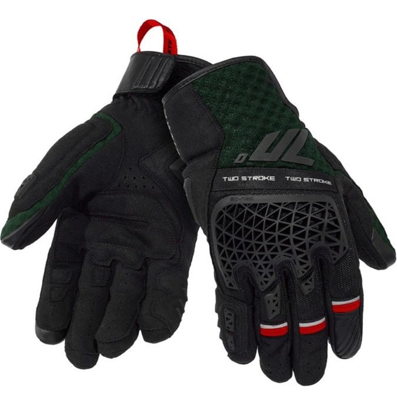 Seventy Degrees SD-N60 tweetakt motorhandschoenen zwart-groen-rood