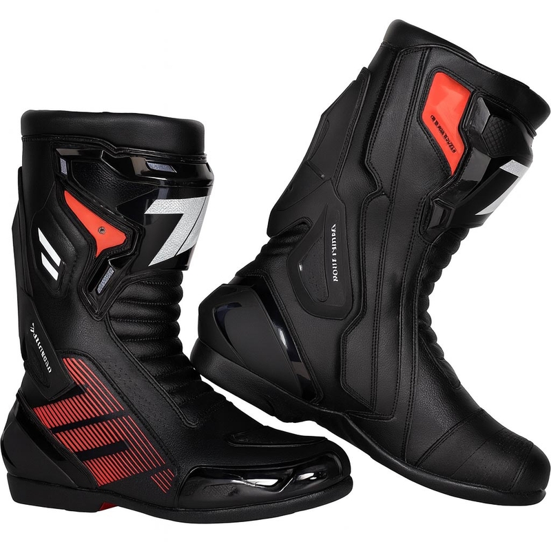 Seventy Degrees SD-BR26 Alpha motorlaarzen zwart-rood