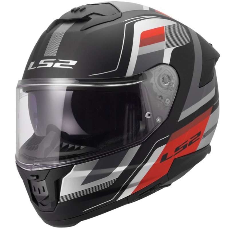 Integraal motorhelm LS2 FF808 Stream II Vintage matzwart-grijs-rood
