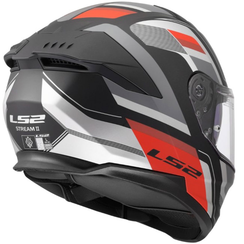 Integraal motorhelm LS2 FF808 Stream II Vintage matzwart-grijs-rood