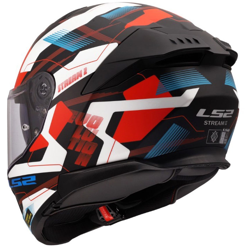 Integraal motorhelm LS2 FF808 Stream II Mika mat wit-blauw