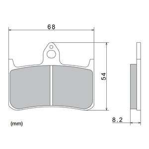 Remblokken NISSIN semi-metallische samenstelling 68x54x8,2 mm 2 stuks
