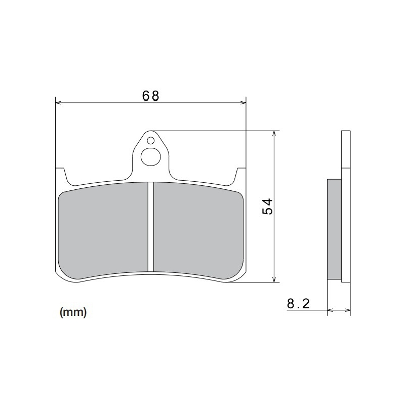 Remblokken NISSIN semi-metallische samenstelling 68x54x8,2 mm 2 stuks