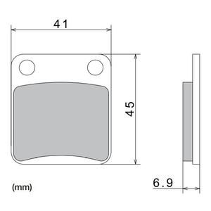 Remblokken NISSIN semi-metallische samenstelling 41x45x6,9 mm 2 stuks